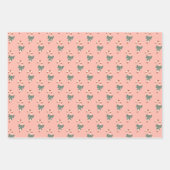 Roze en groene vakantiedrukpapierbladen inpakpapier vel (Voorkant 3)