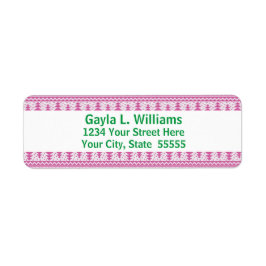 Roze en Groene Vakantievakdag Aangepast retouradre Etiket