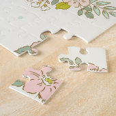 roze en groene vlindernaam legpuzzel (Zijkant)