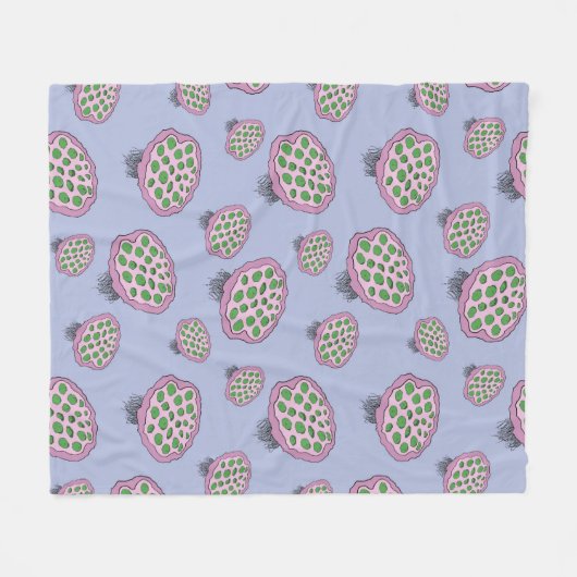 Roze en Groene Vreemde Kwallen Bloem Fleece Deken (Voorkant (Horizontaal))