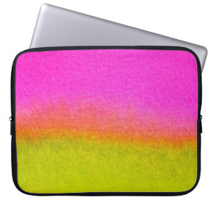 ;Roze en groene Waterverf Gradient Blend Laptop Sleeve