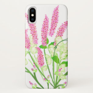 Roze en groene wilde bloemen iPhone / iPad case