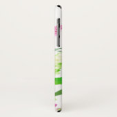 Roze en groene wilde bloemen iPhone / iPad case (Achterkant/links)