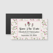 Roze en groene  wilde bloemen sparen de Datum (Voorkant / Achterkant)