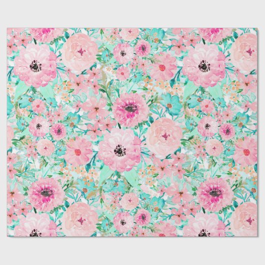  roze en handbedekking met handbediende waterverf cadeaupapier (Vlak)