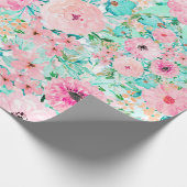 roze en handbedekking met handbediende waterverf cadeaupapier (Hoek)