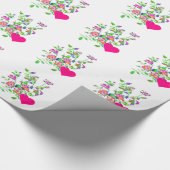  roze en harten cadeaupapier (Hoek)