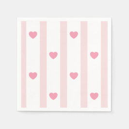 Roze en harten, strepen voor feestjes servet