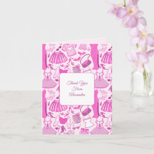 Roze en hete roze modepatroon kaart
