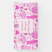 Roze en hete roze modepatroon spandoek (Verticaal)