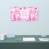Roze en hete roze modepatroon spandoek (Beurs)