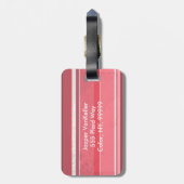 Roze en inktstrepen bagagelabel (Achterkant verticaal)