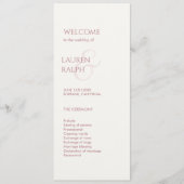 Roze en Ivoor Monogram Welkom Huwelijksprogramma Programma (Voorkant)