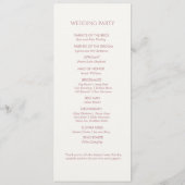 Roze en Ivoor Monogram Welkom Huwelijksprogramma Programma (Achterkant)