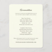 Roze en ivoren bruiloft informatie informatiekaartje (Achterkant)