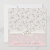 Roze en ivory Butterflies en kant Opslaan Datum Save The Date (Achterkant)