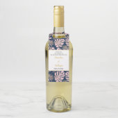 Roze en jachttropische bladeren, polka dots bruilo flessenhanger (Op fles)