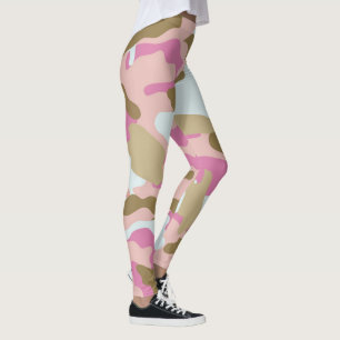 Roze en kaki camo Leggings
