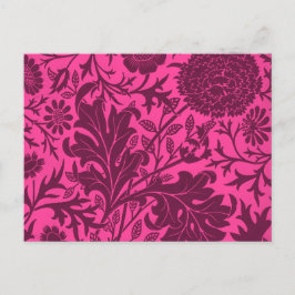 roze en kastanjebruin bloemmotief briefkaart