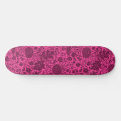   roze en kastanjebruin bloemmotief skateboard (Horizontaal)