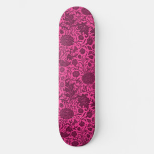   roze en kastanjebruin bloemmotief skateboard