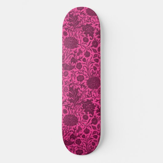   roze en kastanjebruin bloemmotief skateboard (Voorkant)