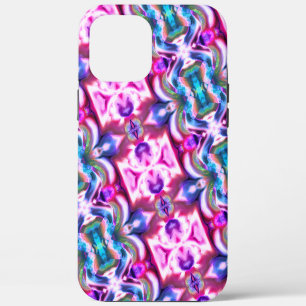 Roze en kleurrijke verstandhouding met ruwe glasst iPhone 12 pro max hoesje