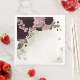 roze en kool bloemen groen servet