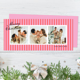 Roze en Koraal Chic Verticale Strepen 3 Foto