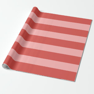 Roze en koraal luifel strepen cadeaupapier