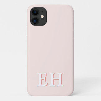 Roze en koraal | Minimummonogram modern Initiaal iPhone 11 Hoesje
