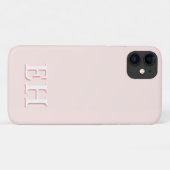 Roze en koraal | Minimummonogram modern Initiaal Case-Mate iPhone Case (Achterkant (horizontaal))