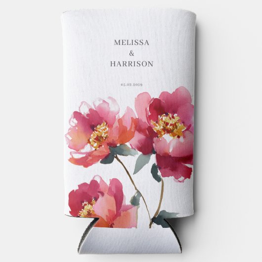 Roze en koraal pioen bruiloft (Voorkant)