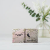 roze en kraai visitekaartje (Staand voorkant)