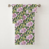 Roze en lavendel zoete erwten bad handdoek (Insitu)