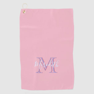 Roze en Lavender Multi Colour Monogram Naam Golfhanddoek