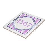Roze en lavender Small House Number Tegeltje (Zijkant)