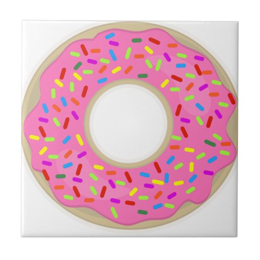 Roze en lekkere donut tegeltje (Voorkant)