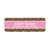 Roze en Leopard Print Etiket (Voorkant)