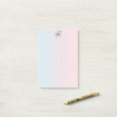 Roze en lichtblauw bewustzijn lint Butterfly Post-it® Notes (Op bureau)