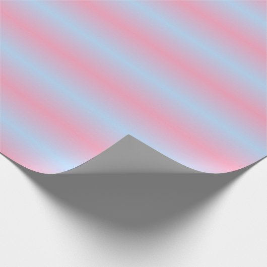 Roze en Lichtblauw Gestreept Verloop Cadeaupapier (Hoek)