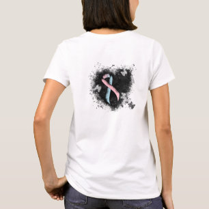 Roze en lichtblauw lintje bewustzijn Grunge Heart T-shirt