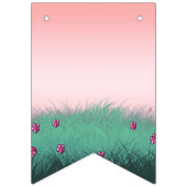 Roze en lichtgroene feestdag vlaggetjes (Eerste vlag)