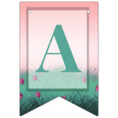 Roze en lichtgroene feestdag vlaggetjes (Derde vlag)