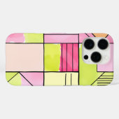Roze en limoengroene patchwork abstract Case-Mate iPhone case (Achterkant (horizontaal))