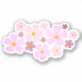 Roze en Magenta Bloemen Graphic Sticker (Voorkant)