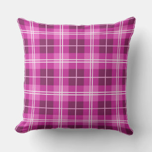 Roze en Magenta Schotse ruit Tartan Patroon Kussen