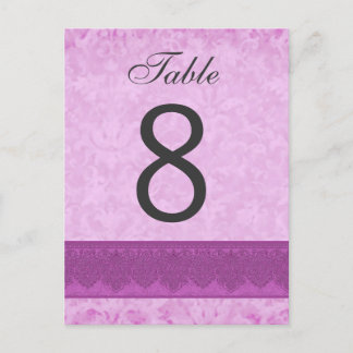Roze en Magenta Trouwtafel nummer 8 V200 Briefkaart