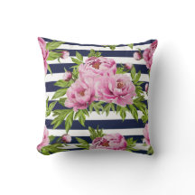 Roze en marineblauw Pillow