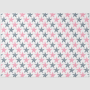 Roze en marineblauwe nautische serie ontwerp 2 tissuepapier